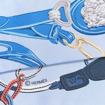 Hermes Silk Brides De Gala Twilly Bleu Ciel Cobalt 4 of 4