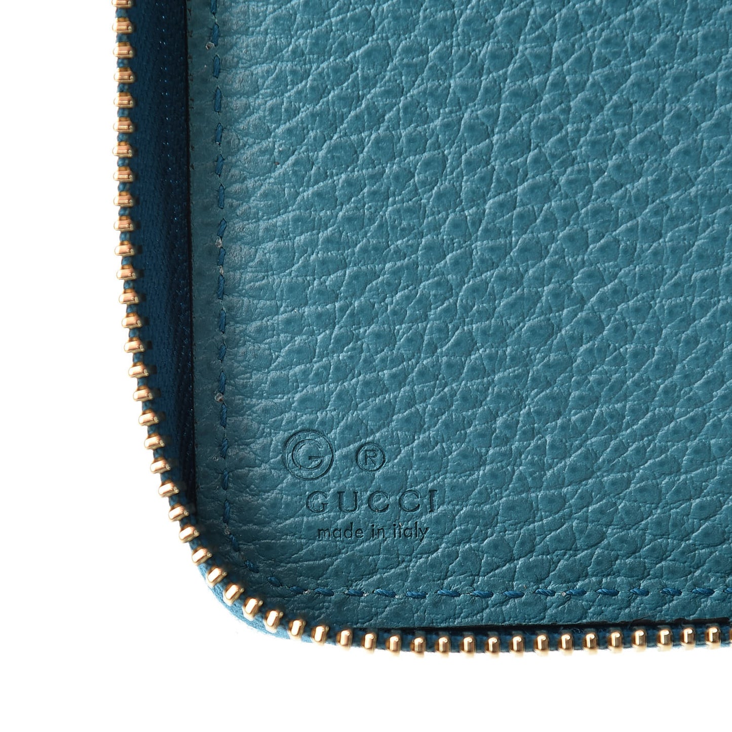 Monogram Dollar Calfskin Zip Around Compact Wallet Beige Ebony Deep Cobalt