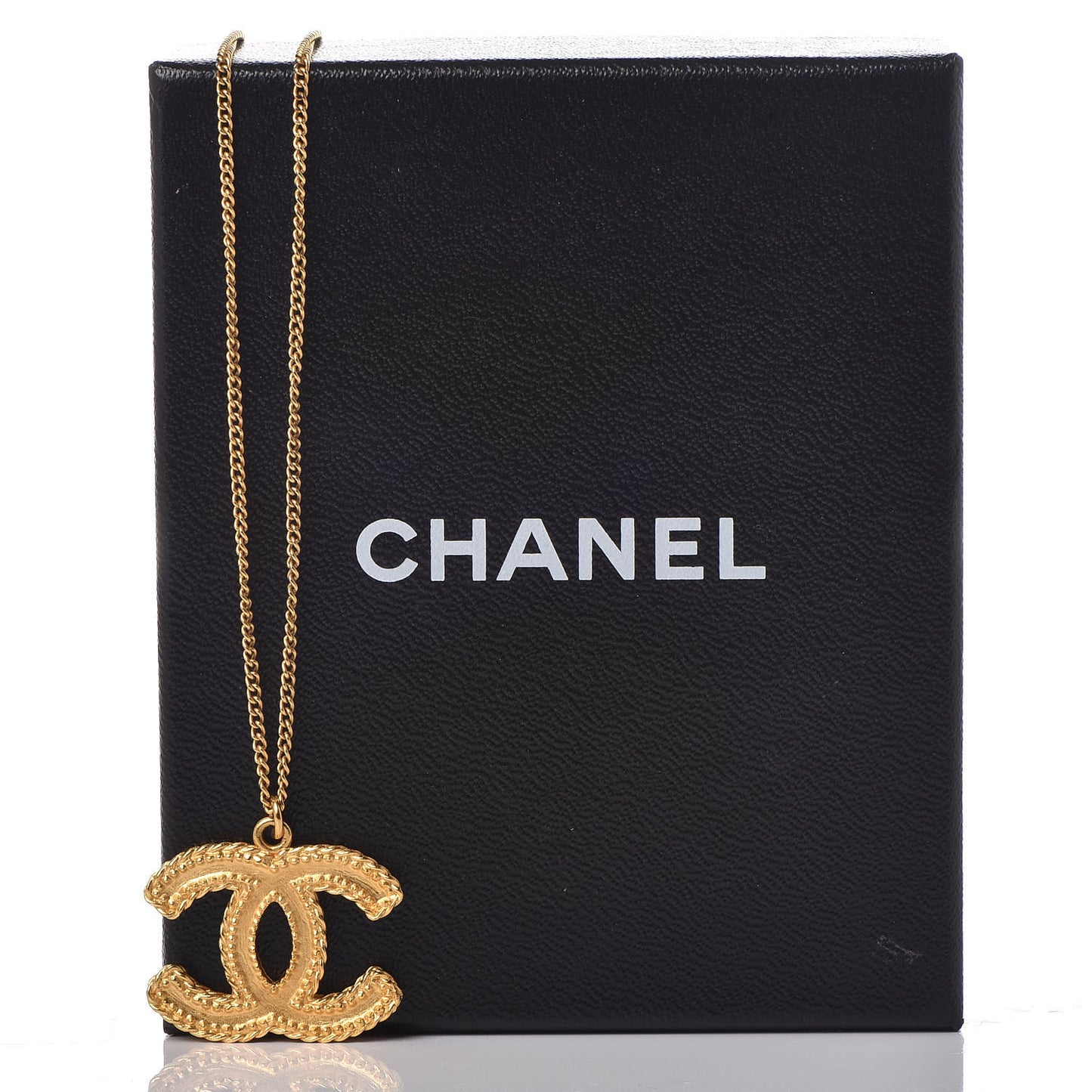 Metal CC Necklace Matte Gold