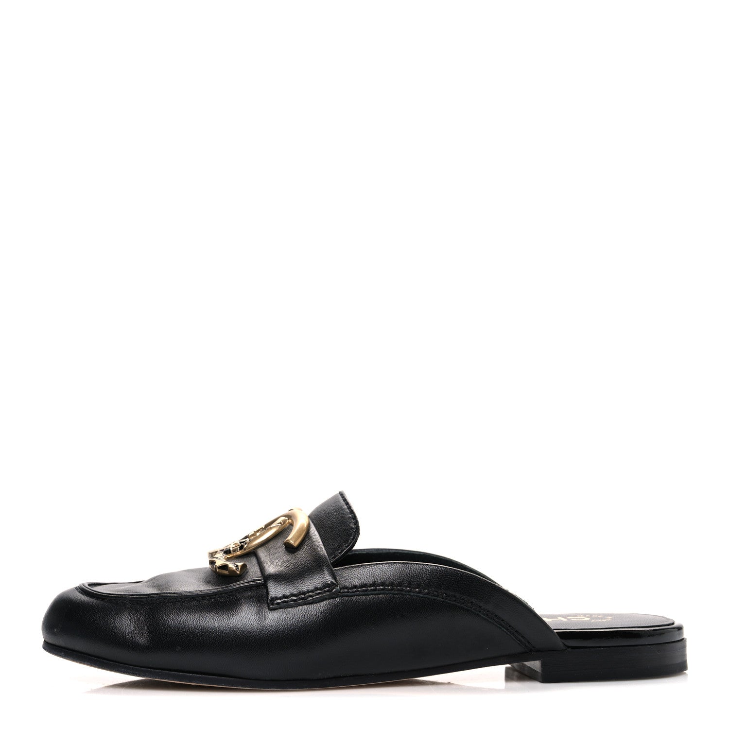 Chanel Lambskin CC Mules 38 Black 1 of 11