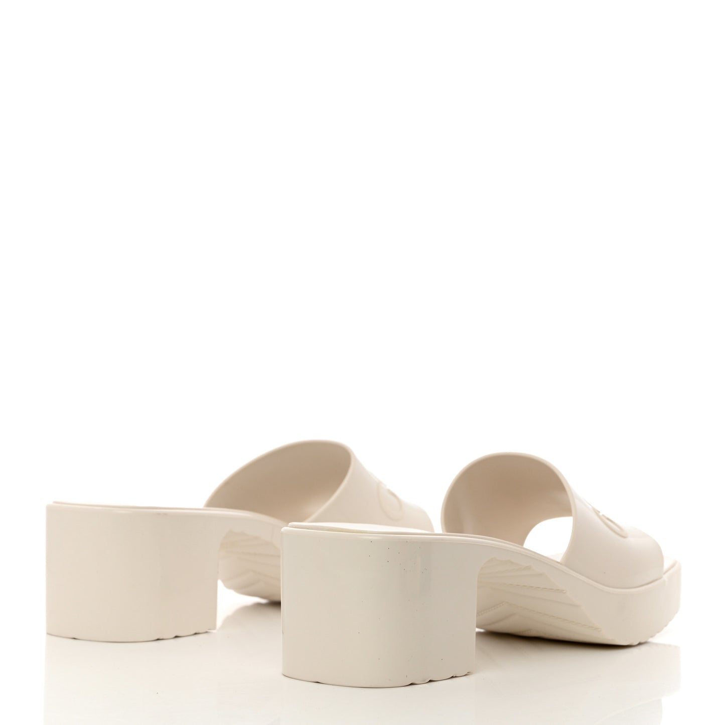 Rubber Gucci Logo Womens Platform 20/60mm Slide Sandals 39 Mystic White