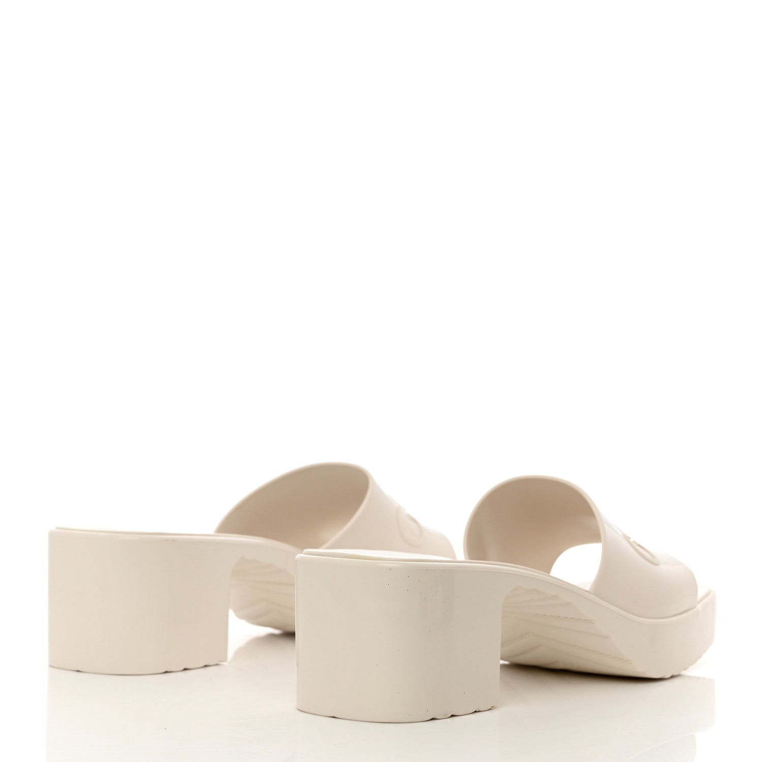 Gucci Rubber Gucci Logo Womens Platform 20/60mm Slide Sandals 39 Mystic White 4 of 13