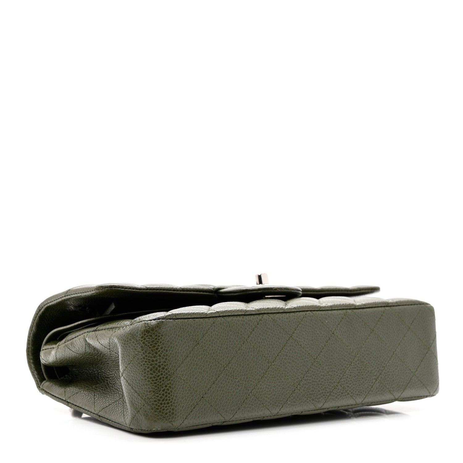 Chanel Caviar Quilted Medium Double Flap Dark Green 4 of 11