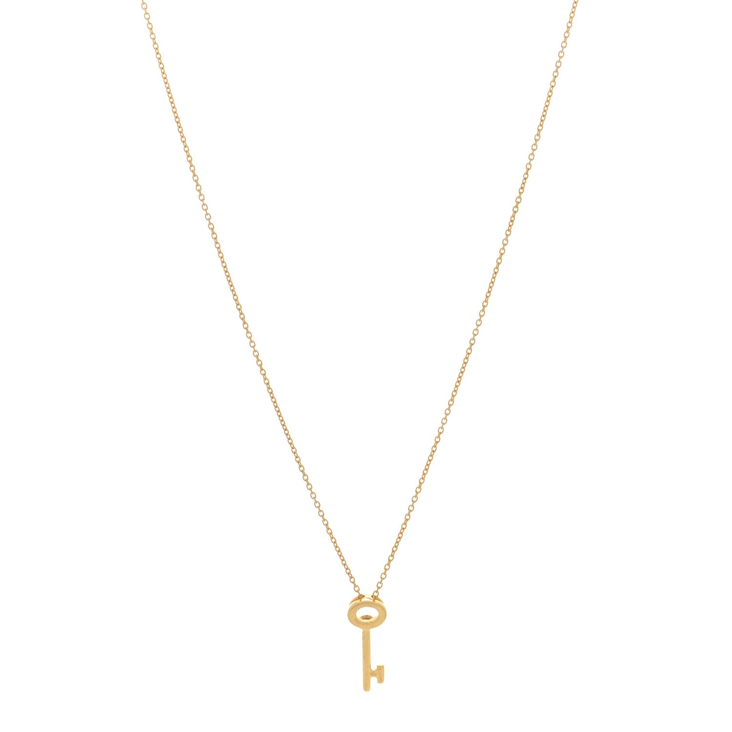 Roberto Coin 18K Yellow Gold Tiny Treasures Key Pendant Necklace 1 of 6