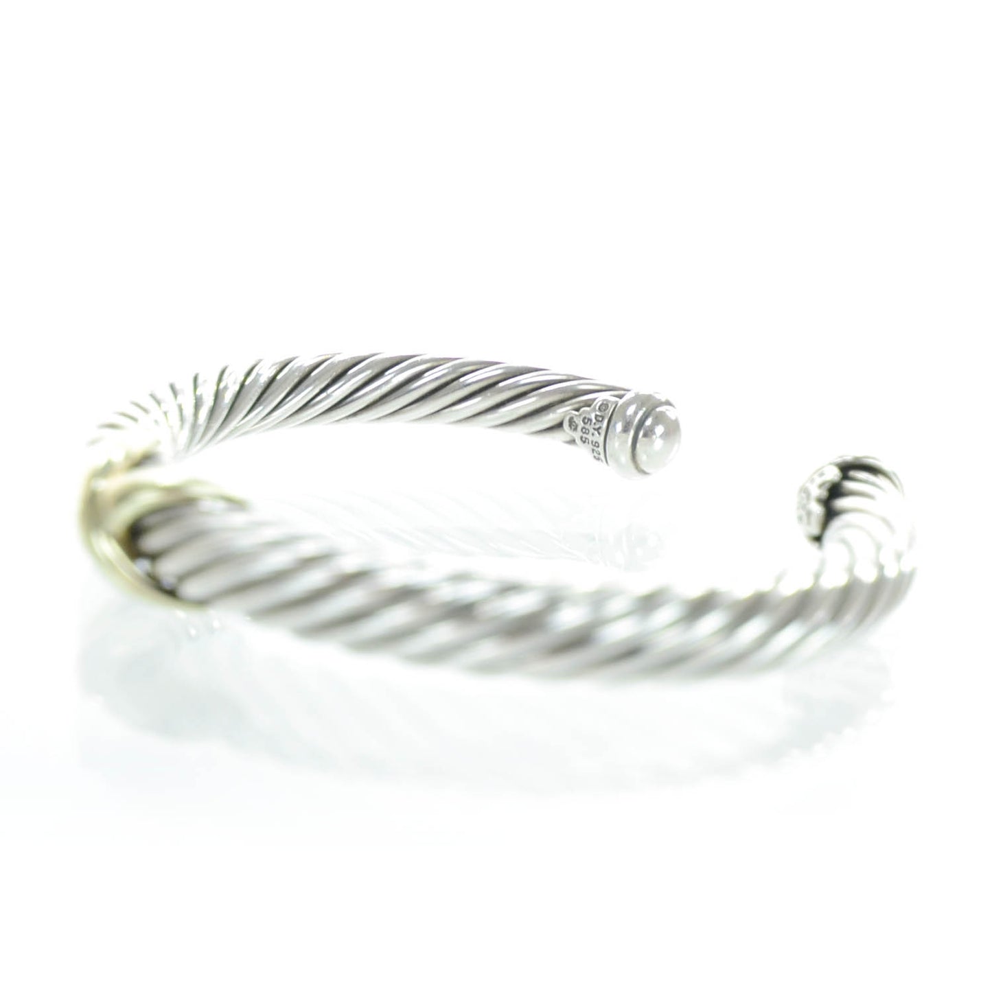 Sterling Silver and 14k Gold X Cuff