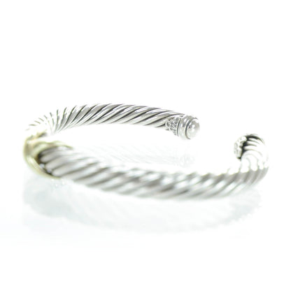 David Yurman Sterling Silver and 14k Gold X Cuff 3 of 5