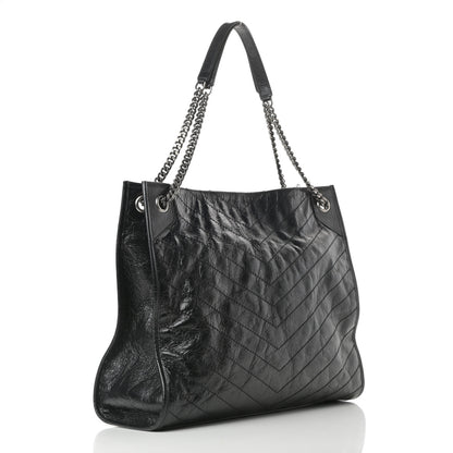 Saint Laurent Crinkled Calfskin Matelasse Monogram Niki Shoulder Bag Black 3 of 12