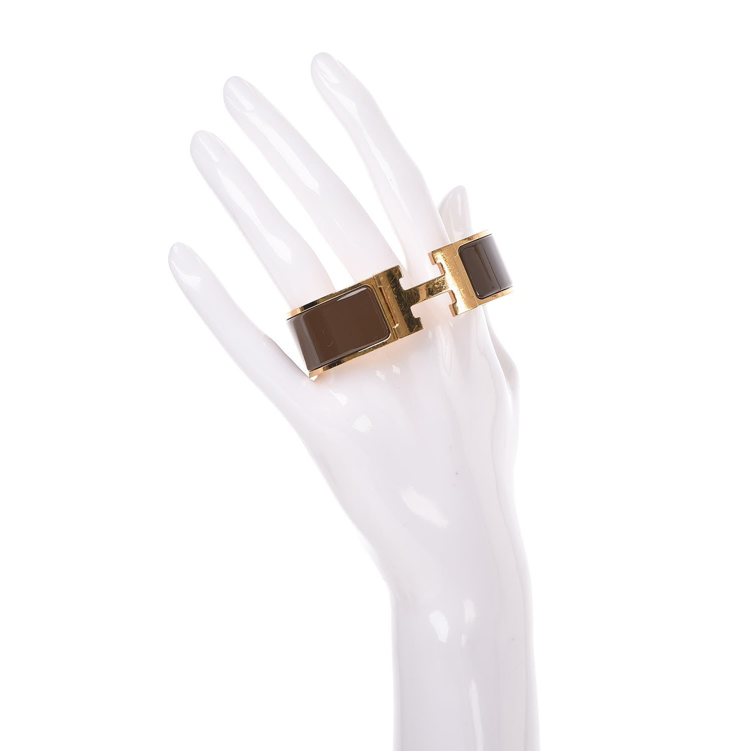Hermes Enamel Wide Clic Clac H Bracelet GM Chocolate 2 of 4