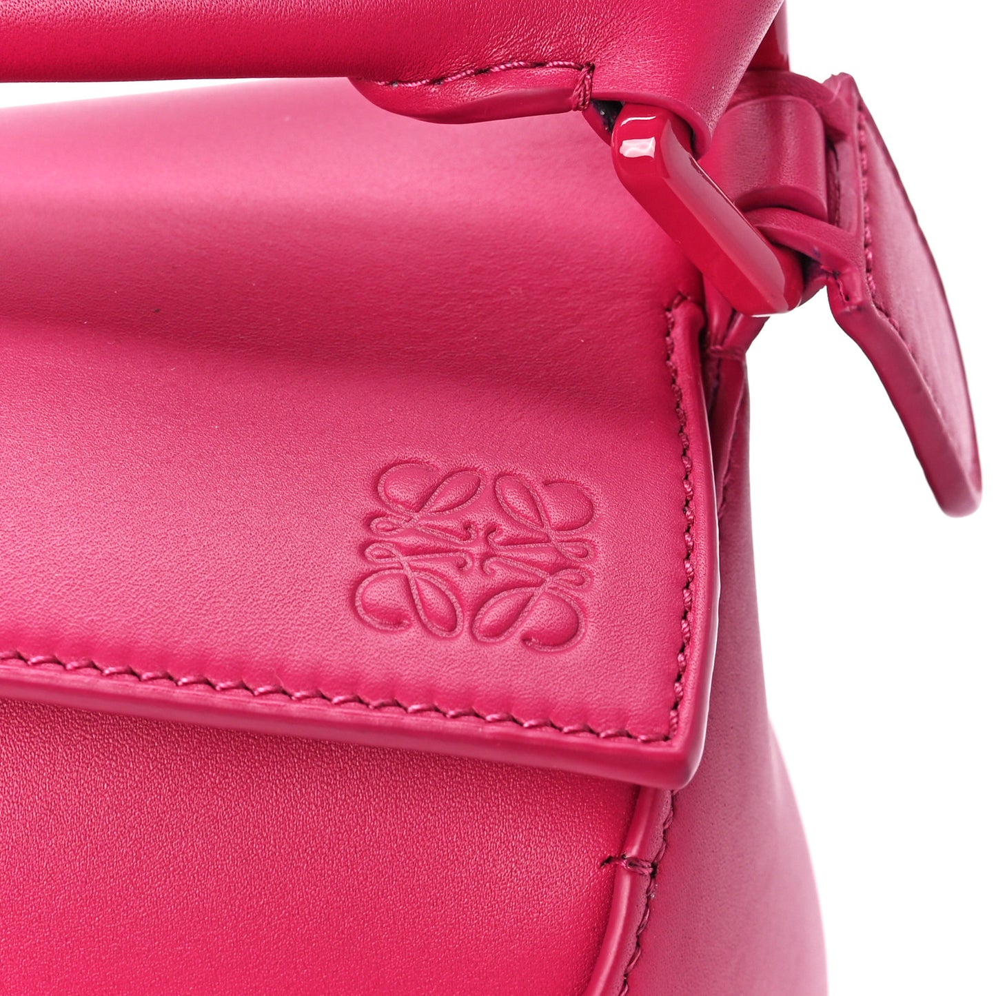 Satin Calfskin Monochrome Small Puzzle Edge Bag Ruby Red Glaze