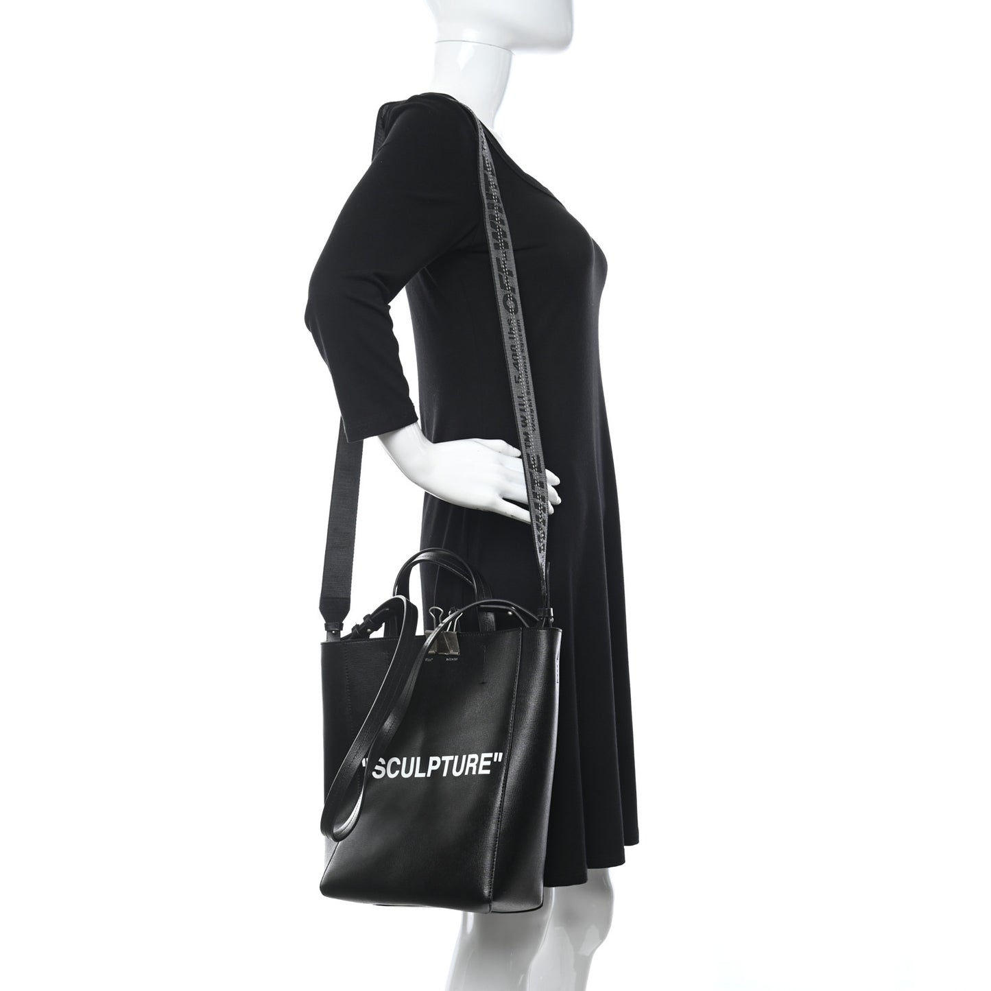 Calfskin Sculpture Tote Bag Black
