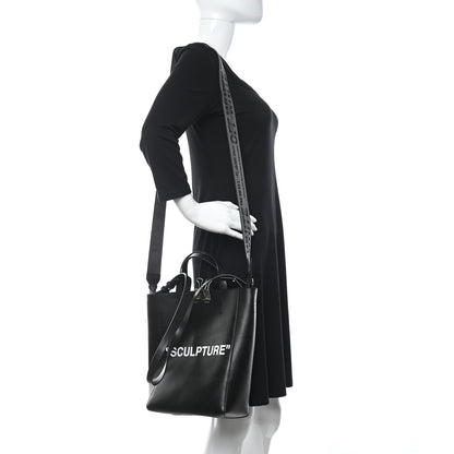 Off-White Calfskin Sculpture Tote Bag Black 2 of 10