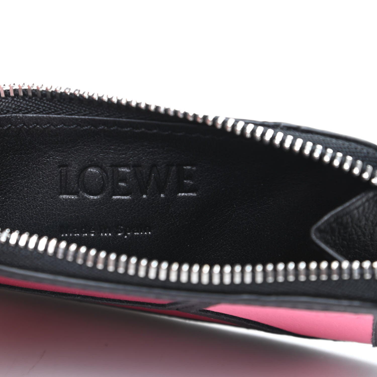 Loewe Calfskin Puzzle Colorblock Coin Card Holder Wild Rose Raspberry 6 of 7