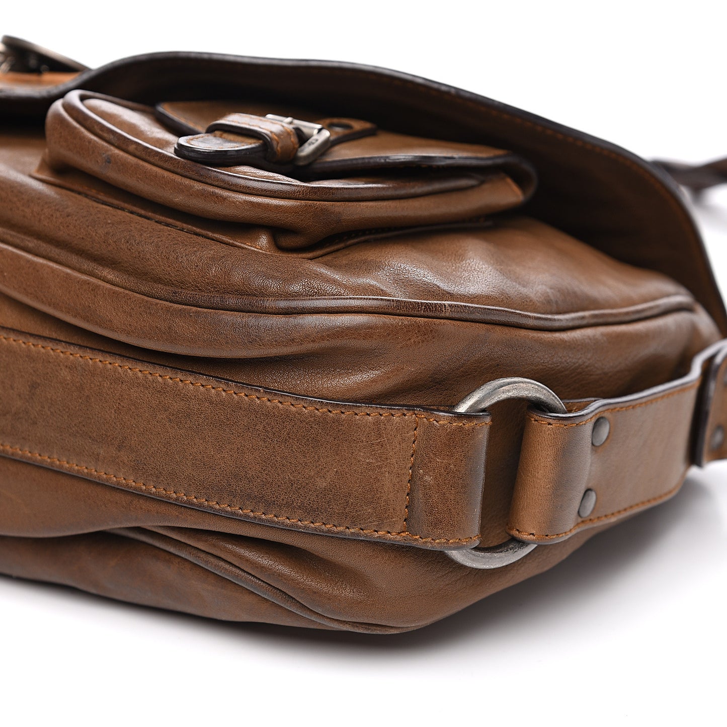 Calfskin Gaucho Double Saddle Bag Brown