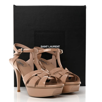 Saint Laurent Patent Tribute 75 Platform Sandals 38 Nude 9 of 9