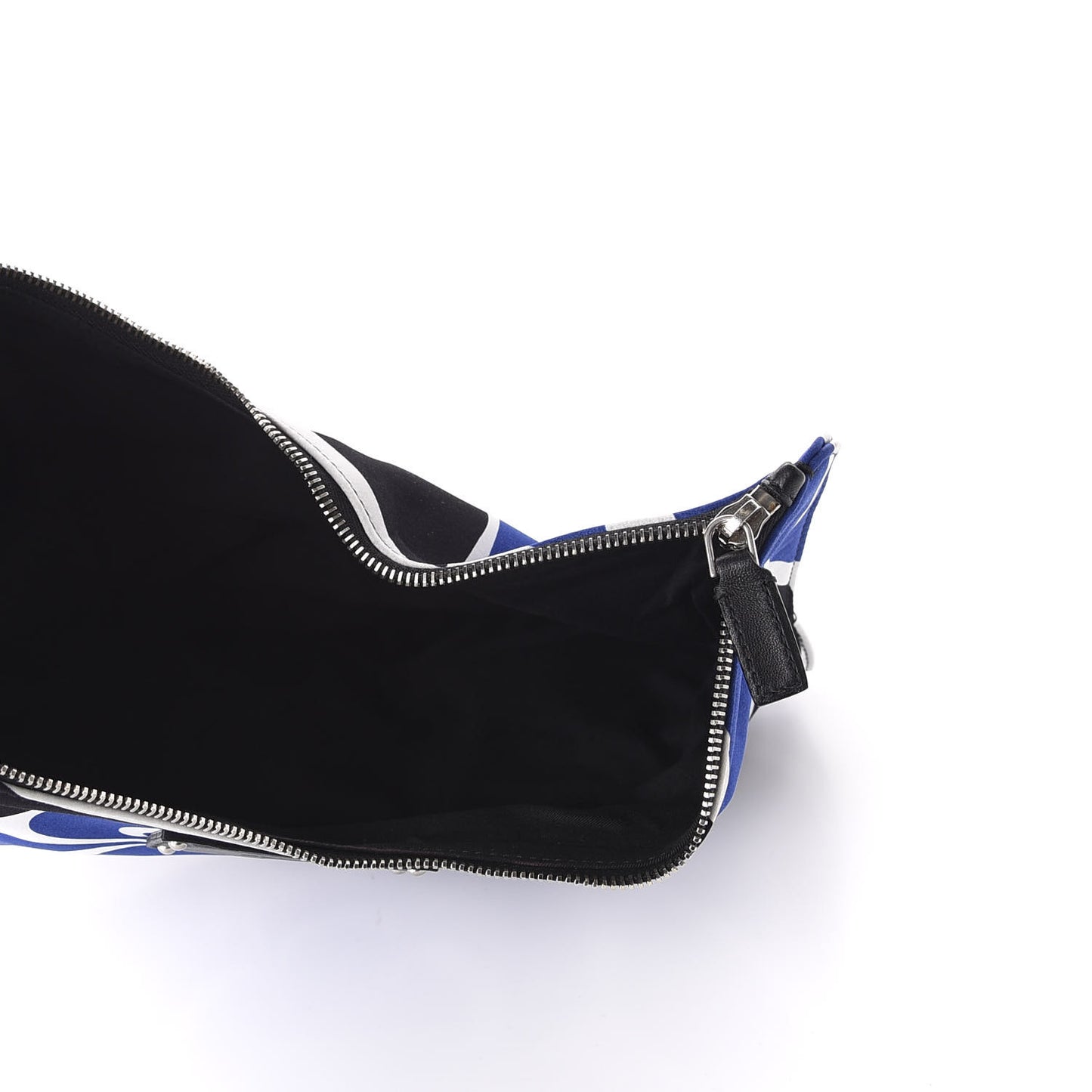 Silk Flower Collage De Manta Clutch Royal Blue Black