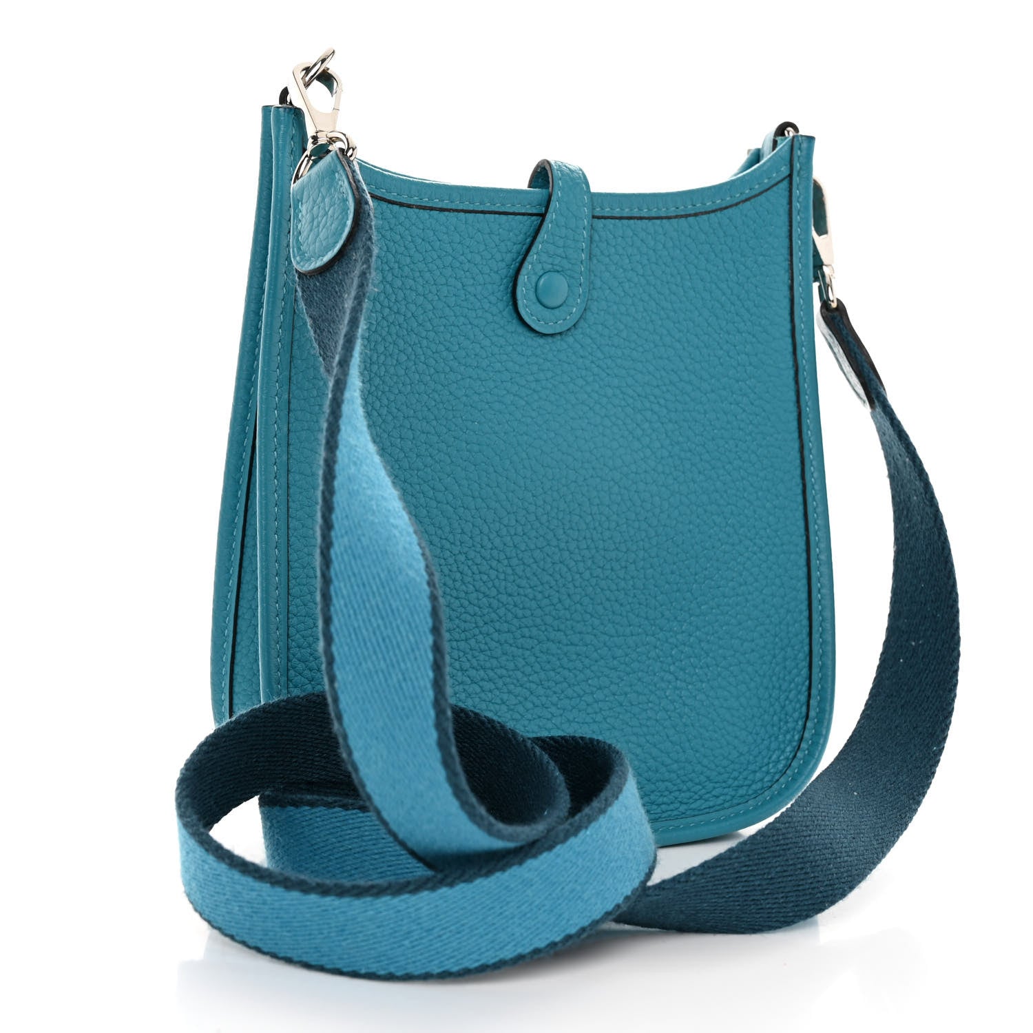 Hermes Taurillon Clemence Amazone Evelyne TPM Turquoise Colvert 3 of 10