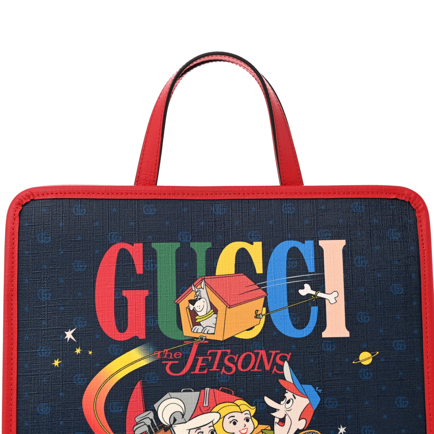 Gucci Coated Canvas The Jetsons Childrens Tote Blue Red Multicolor 8 of 10