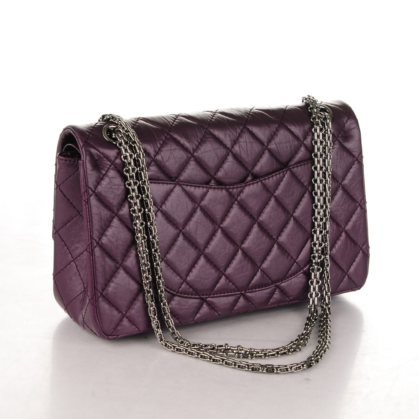 Metallic Aged Calfskin Quilted 2.55 Reissue 226 Flap Dark Purple