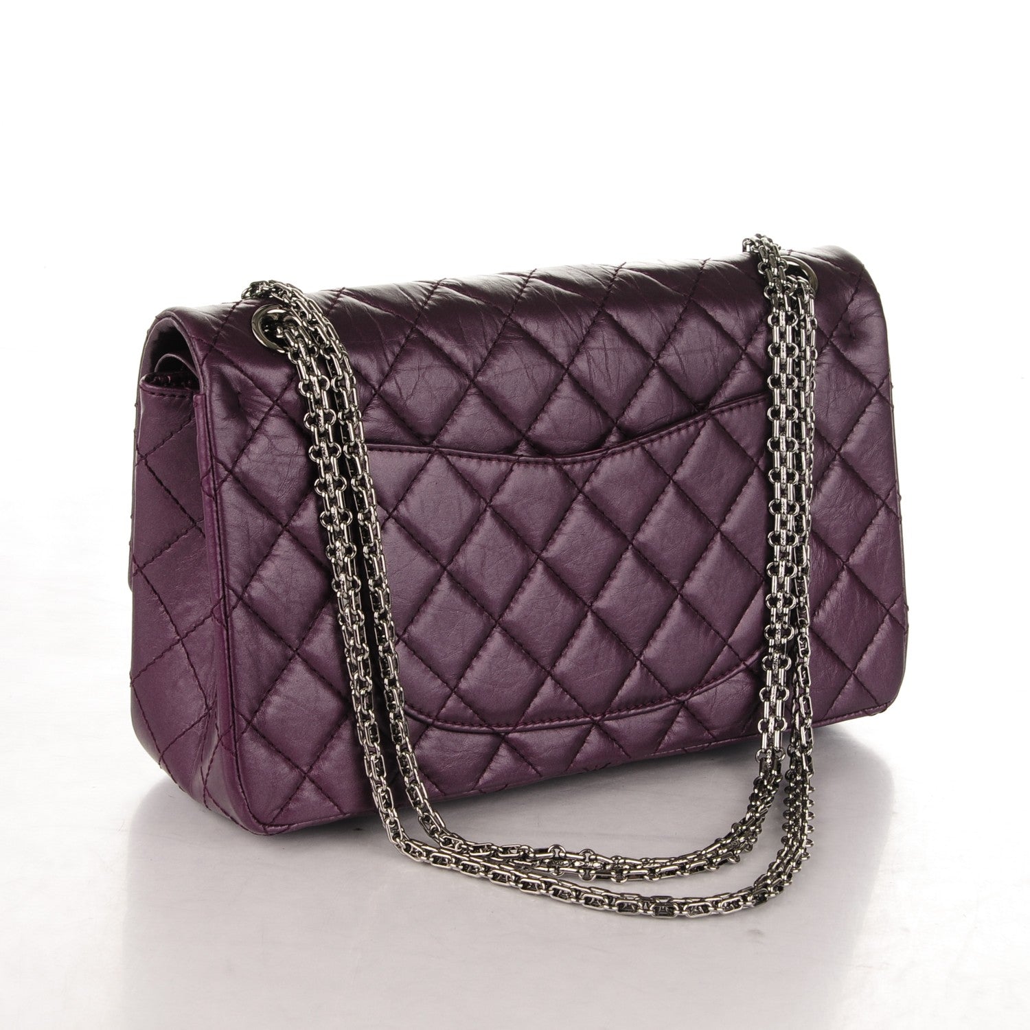 Chanel Metallic Aged Calfskin Quilted 2.55 Reissue 226 Flap Dark Purple 3 of 7