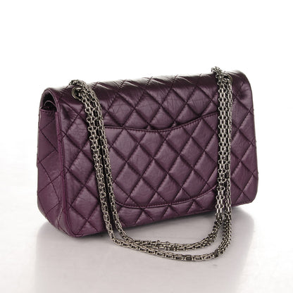 Chanel Metallic Aged Calfskin Quilted 2.55 Reissue 226 Flap Dark Purple 3 of 7