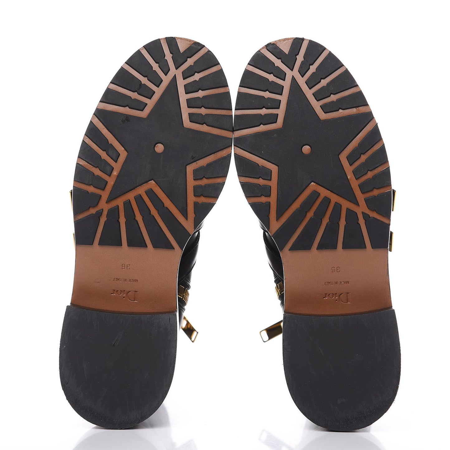 Calfskin Buckle Ankle Boots 36 Black