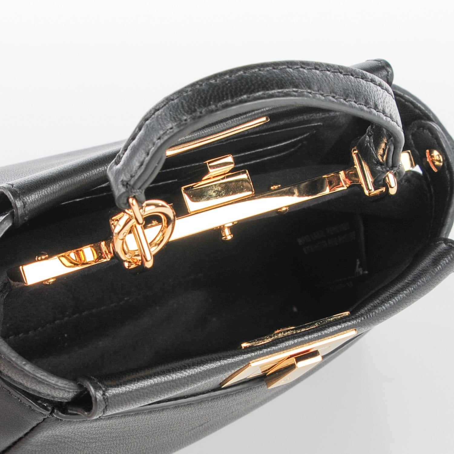 Fendi Nappa Micro Peekaboo Iconic Satchel Black 8 of 9