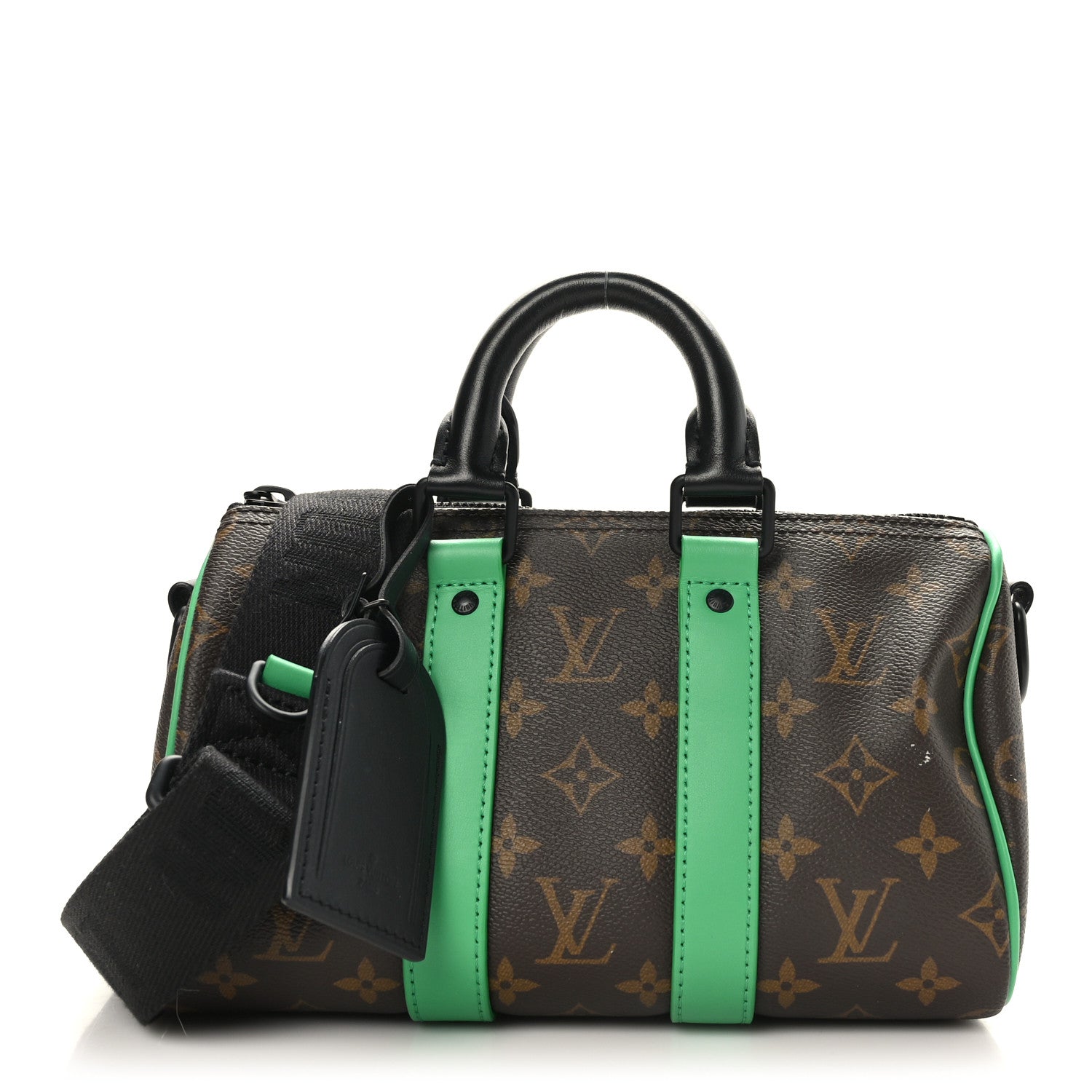 Louis Vuitton Monogram Macassar Keepall Bandouliere 25 Minty Green 1 of 9