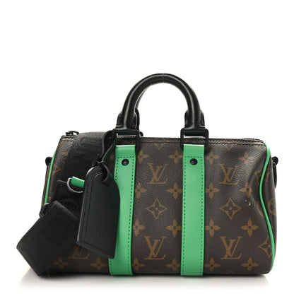 Louis Vuitton Monogram Macassar Keepall Bandouliere 25 Minty Green 1 of 9