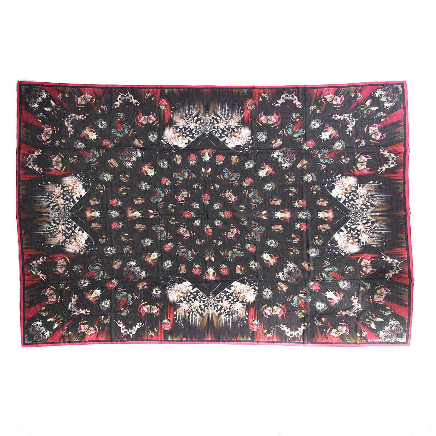 Silk Cotton Romantic Moth Pareo Black Multicolor