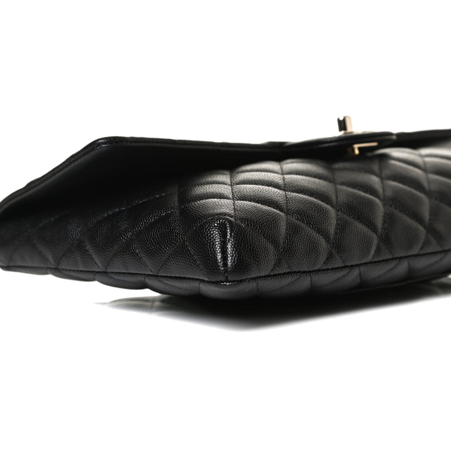 Caviar Quilted Flap Clutch Black