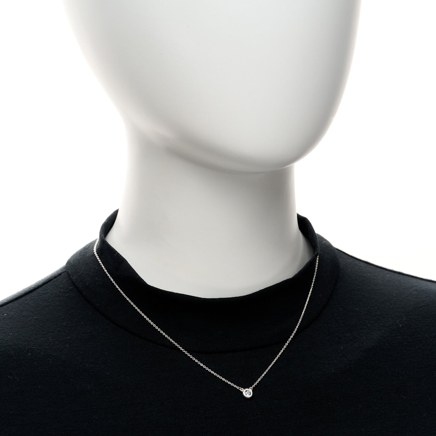 Sterling Silver Aquamarine Elsa Peretti Color by the Yard Pendant Necklace