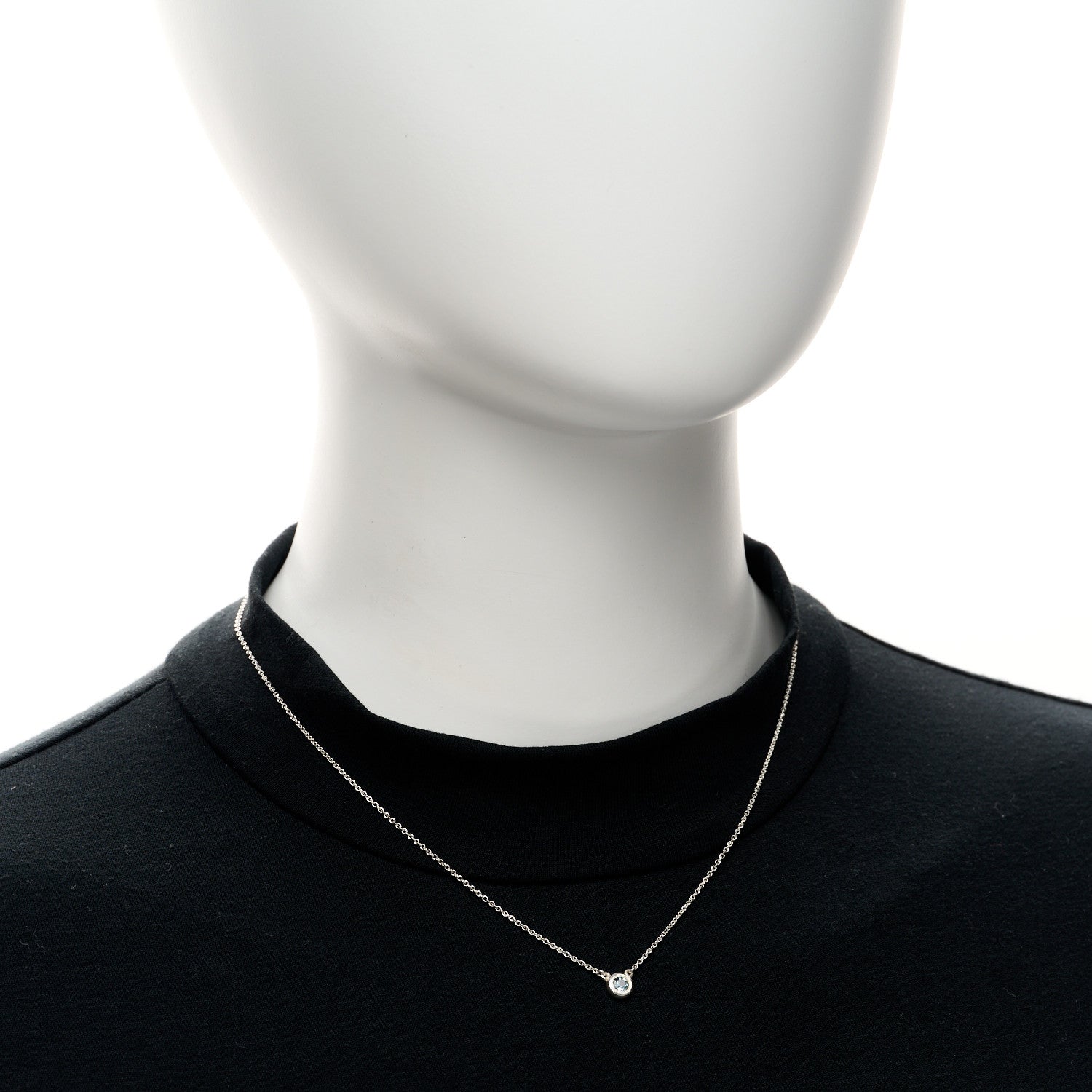 Tiffany Sterling Silver Aquamarine Elsa Peretti Color by the Yard Pendant Necklace 2 of 5