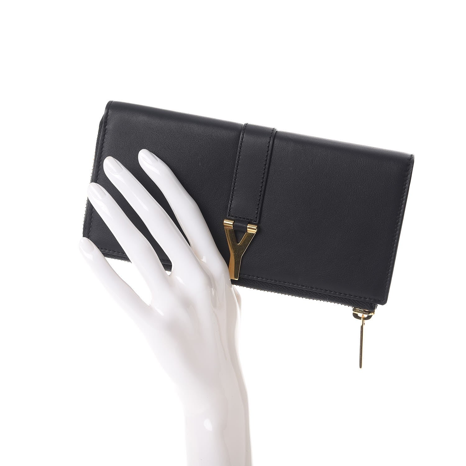 Saint Laurent Calfskin Classic Y Ligne Zip Wallet Black 2 of 7