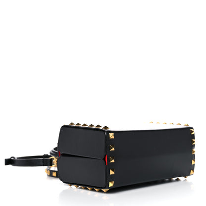 Valentino Garavani Grainy Calfskin Rockstud Alcove Box Top-Handle Bag Black 4 of 9