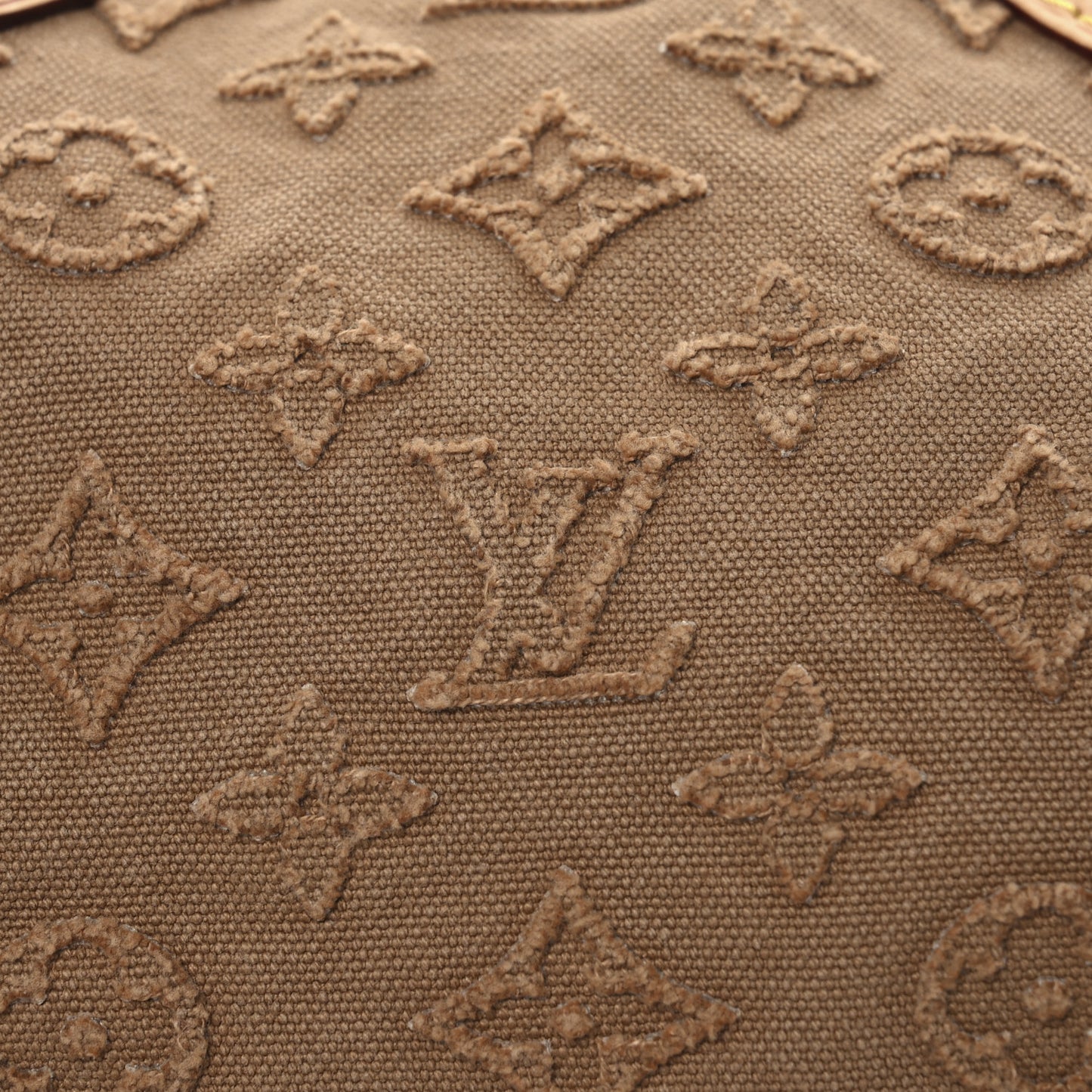 Denim Monogram Stone Speedy Bandouliere 35 Caramel