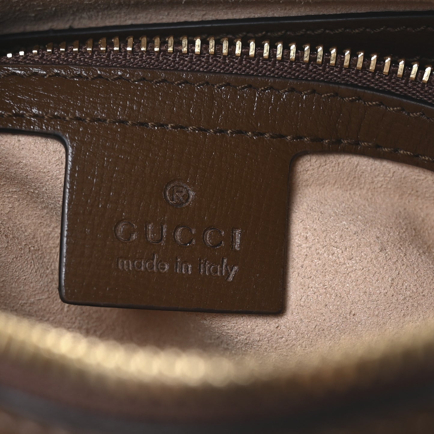 GG Supreme Monogram Small Horsebit 1955 Shoulder Bag Beige Brown Sugar