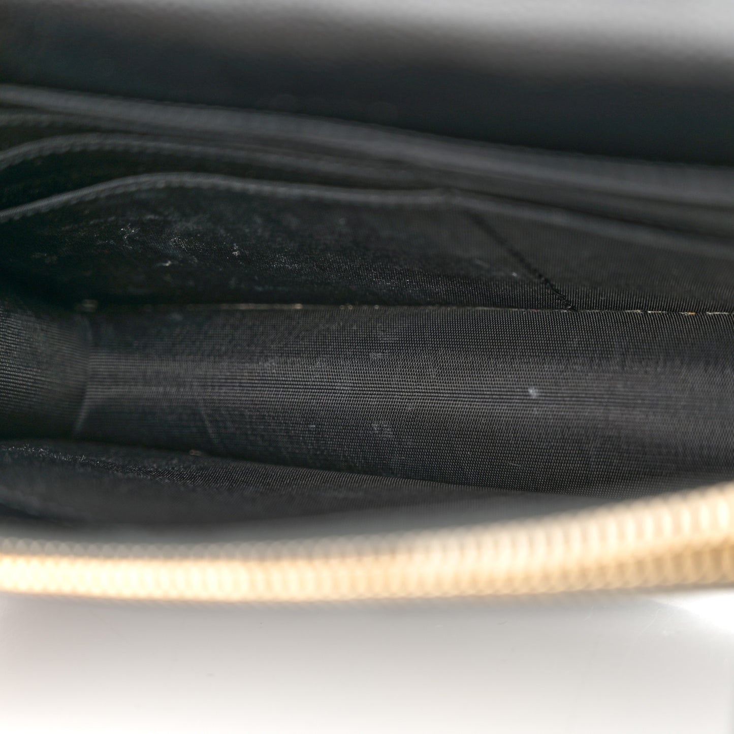 Grain De Poudre Matelasse Chevron Monogram Envelope Chain Wallet Black