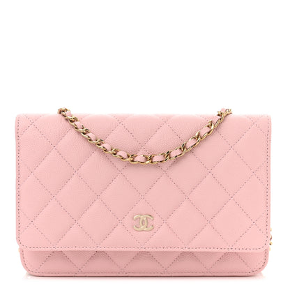 Chanel Caviar Quilted Wallet on Chain WOC Light Pink 1 of 10