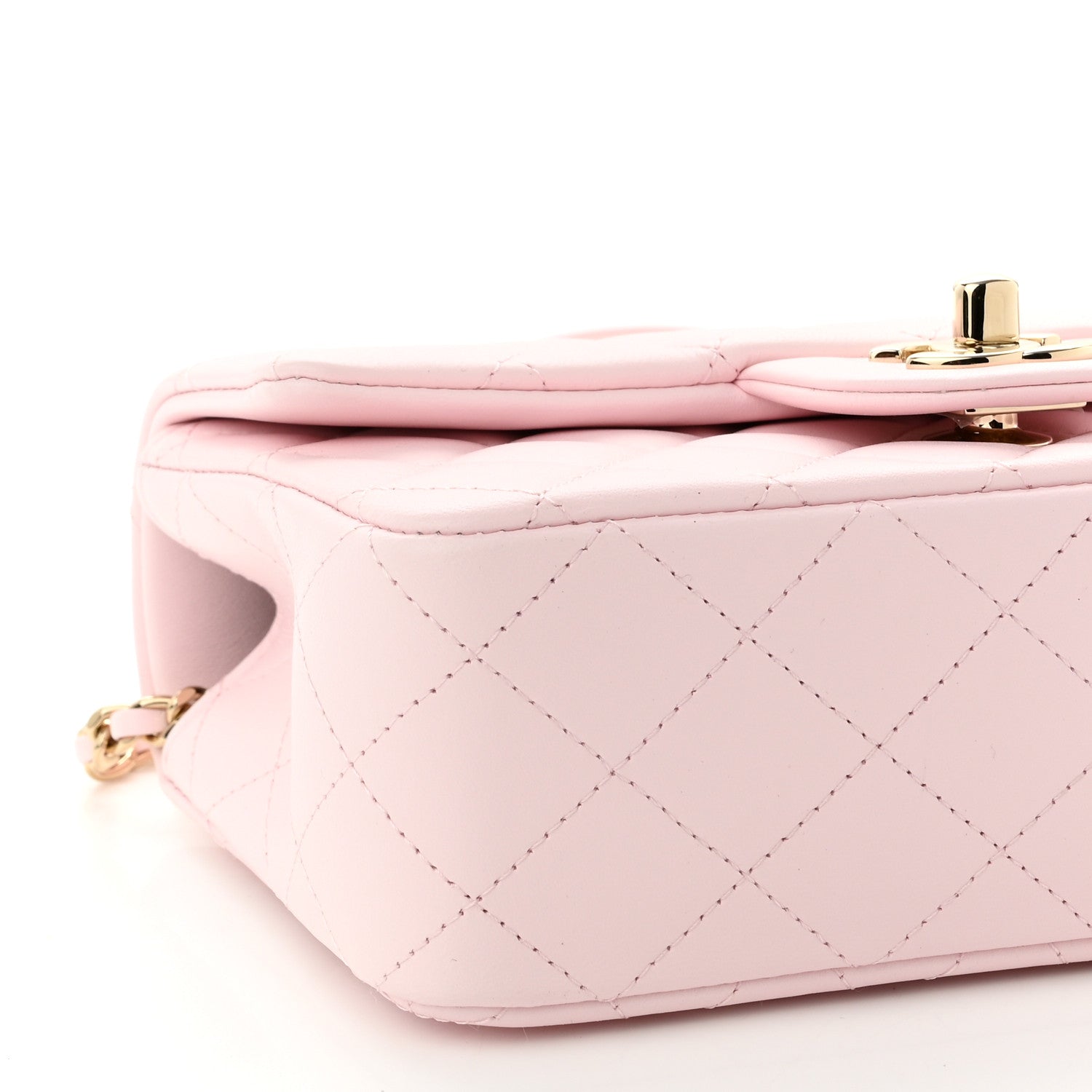 Chanel Lambskin Quilted Mini Top Handle Rectangular Flap Light Pink 9 of 10