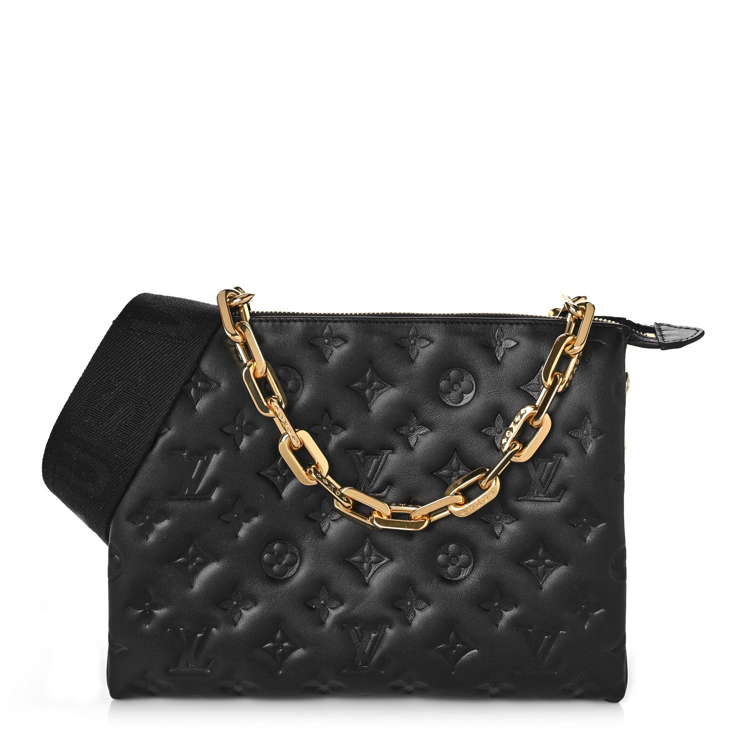Louis Vuitton Lambskin Embossed Monogram Coussin PM Black 2 of 10