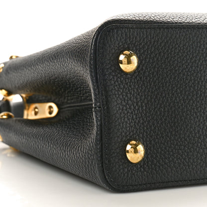 Louis Vuitton Taurillon Studded Capucines PM Black 7 of 9