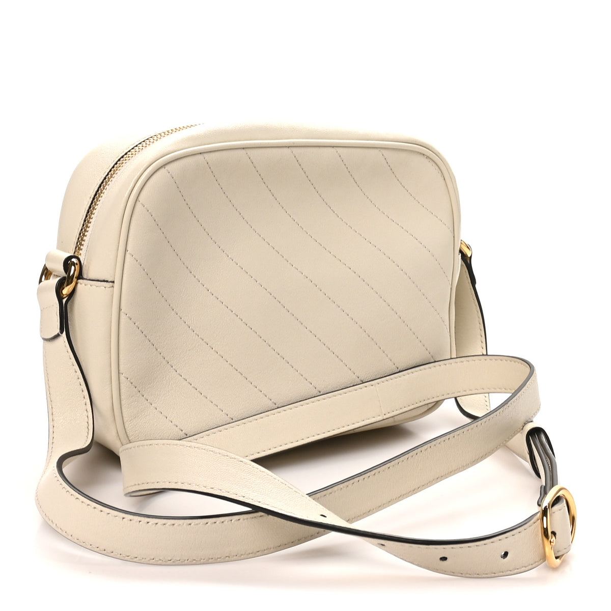 Gucci Sakai Be Green Calfskin Diagonal Stitched Small Blondie Shoulder Bag Mystic White 2 of 9