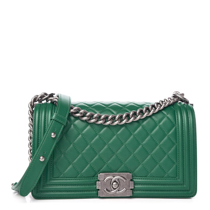 Chanel Lambskin Quilted Medium Boy Flap Green 1 of 10