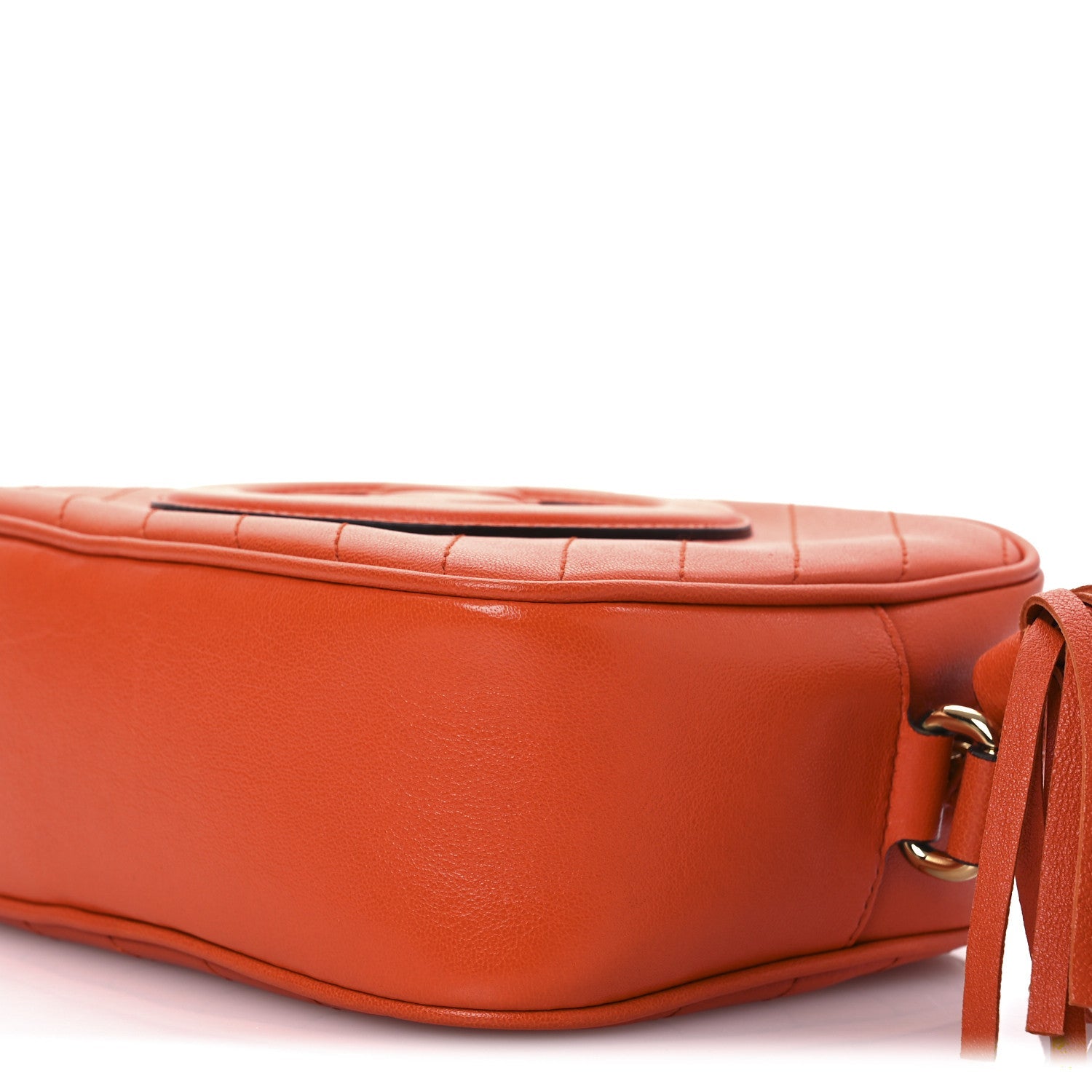 Gucci Sakai Be Green Calfskin Diagonal Stitched Small Blondie Shoulder Bag Orange 9 of 10