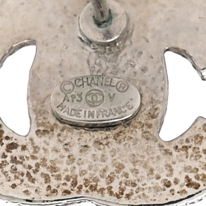 Chanel Crystal Timeless CC Earrings Silver 4 of 5