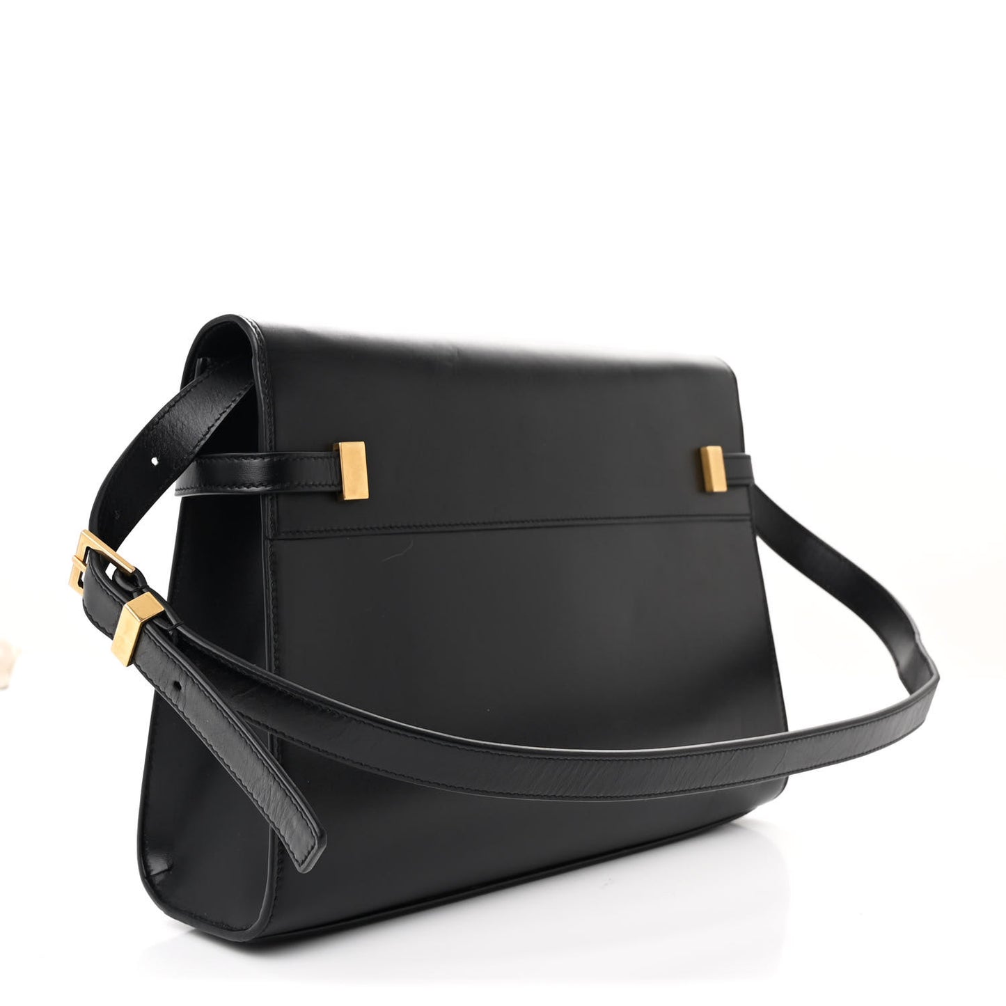 Smooth Calfskin Manhattan Shoulder Bag Black