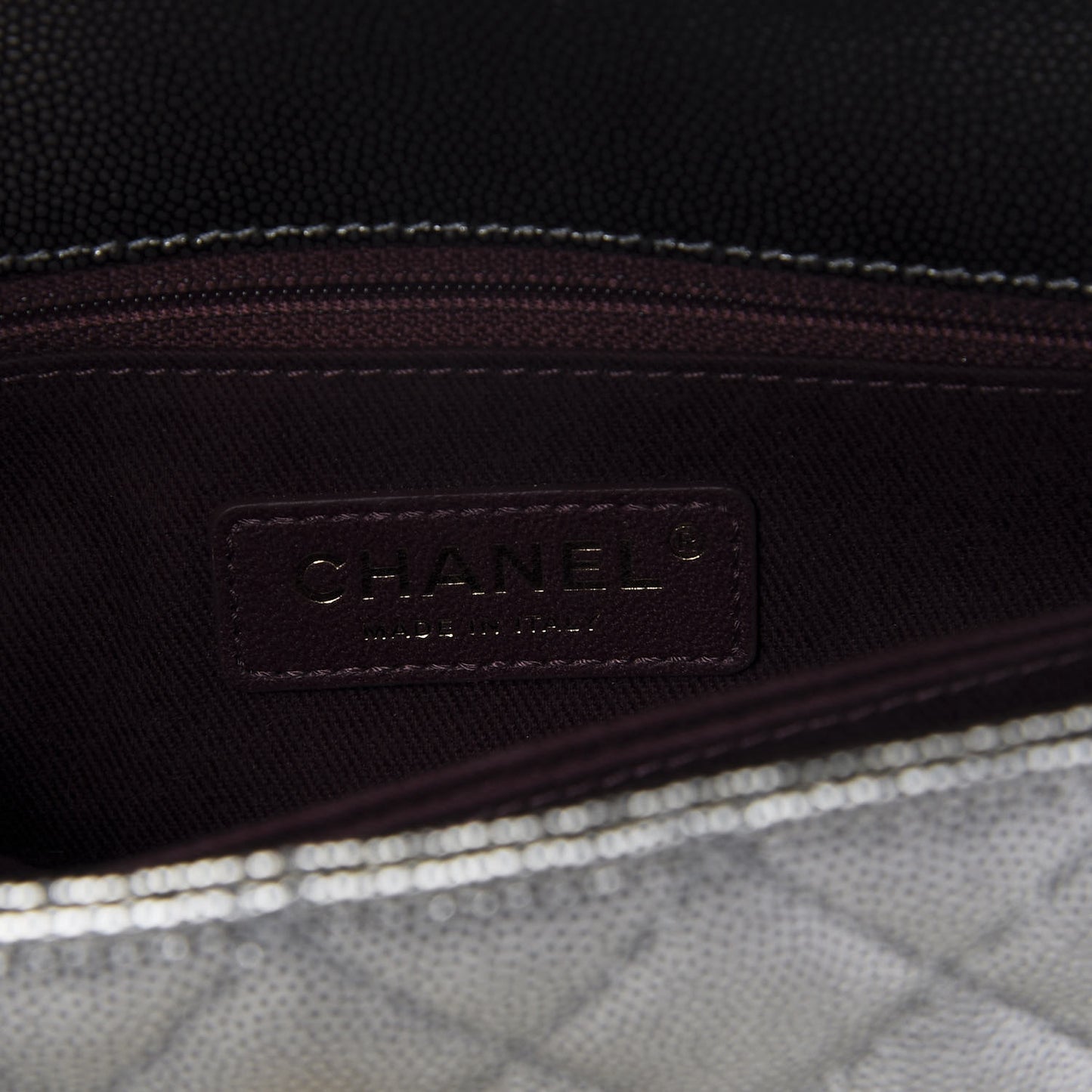 Metallic Caviar Quilted Mini Coco Handle Flap Silver