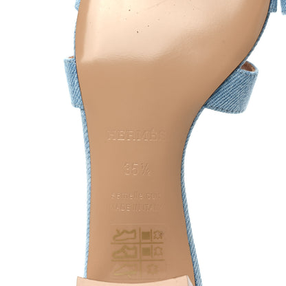 Hermes Denim Oasis Sandals 35.5 Bleu Clair 6 of 8