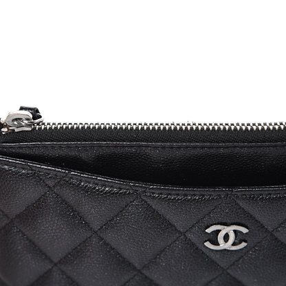 Chanel Iridescent Caviar Quilted Classic Zip Pouch Black 12 of 13