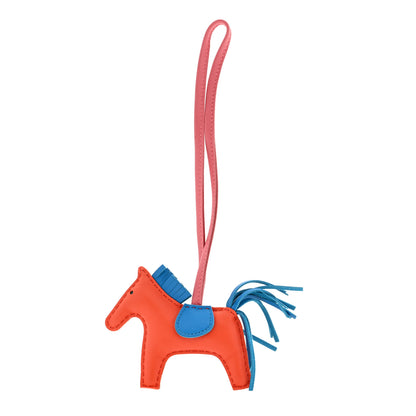 Hermes Milo Lambskin Grigri Rodeo Horse Bag Charm PM Orange Poppy Bleu Zanzibar Rose Azalee 1 of 3